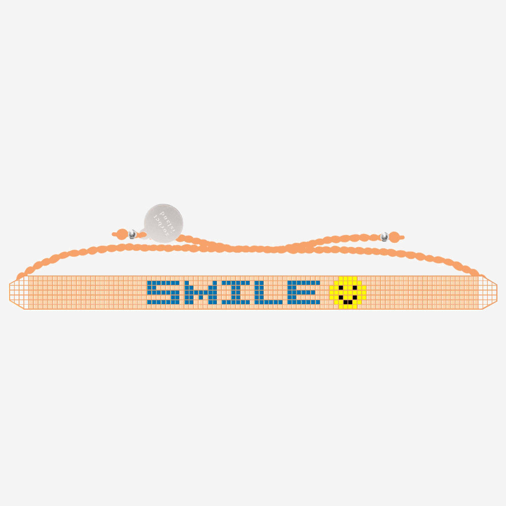 Peach Smile Glass Bead Bracelet