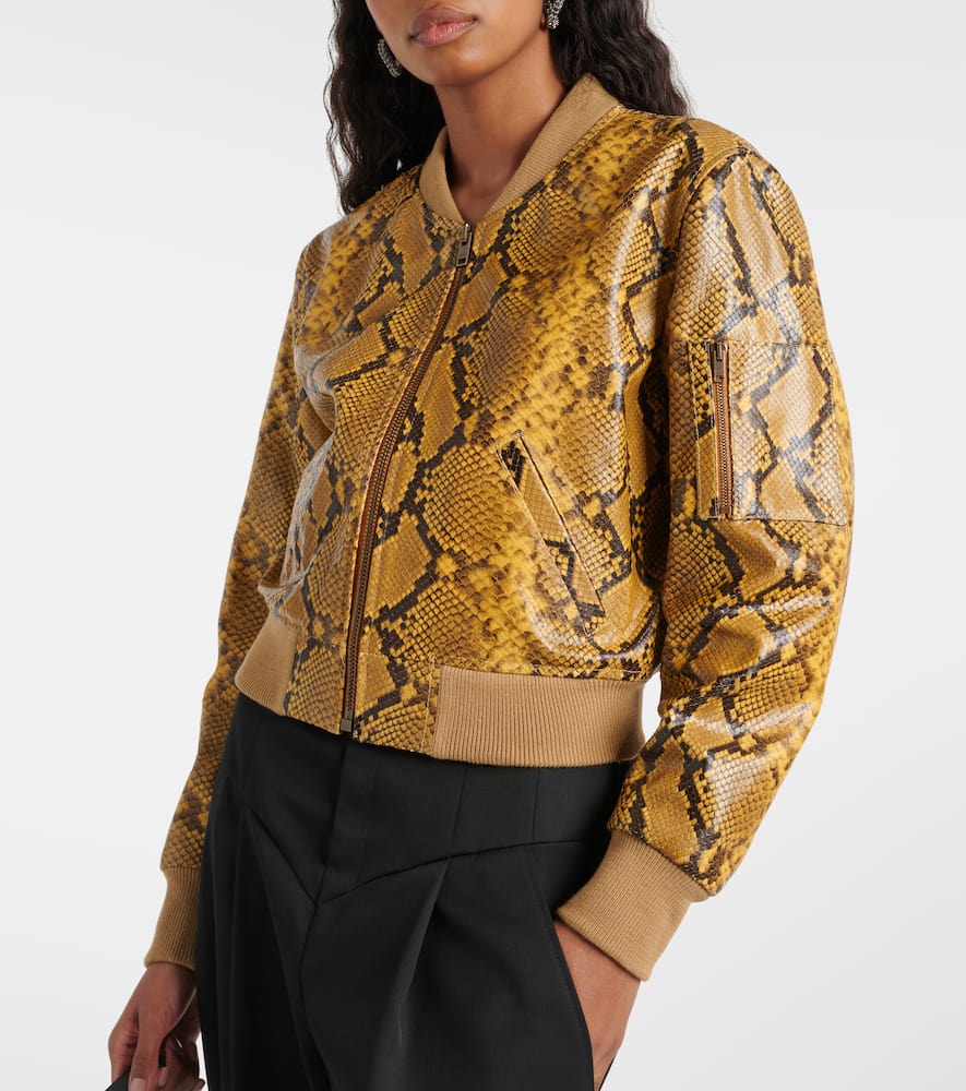 Cerem snake-effect leather bomber jacket