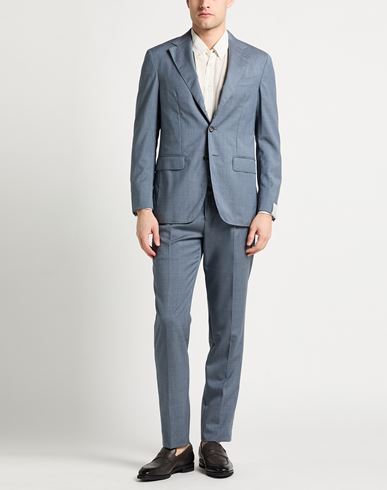 Man Suit Slate blue Size 38 Wool