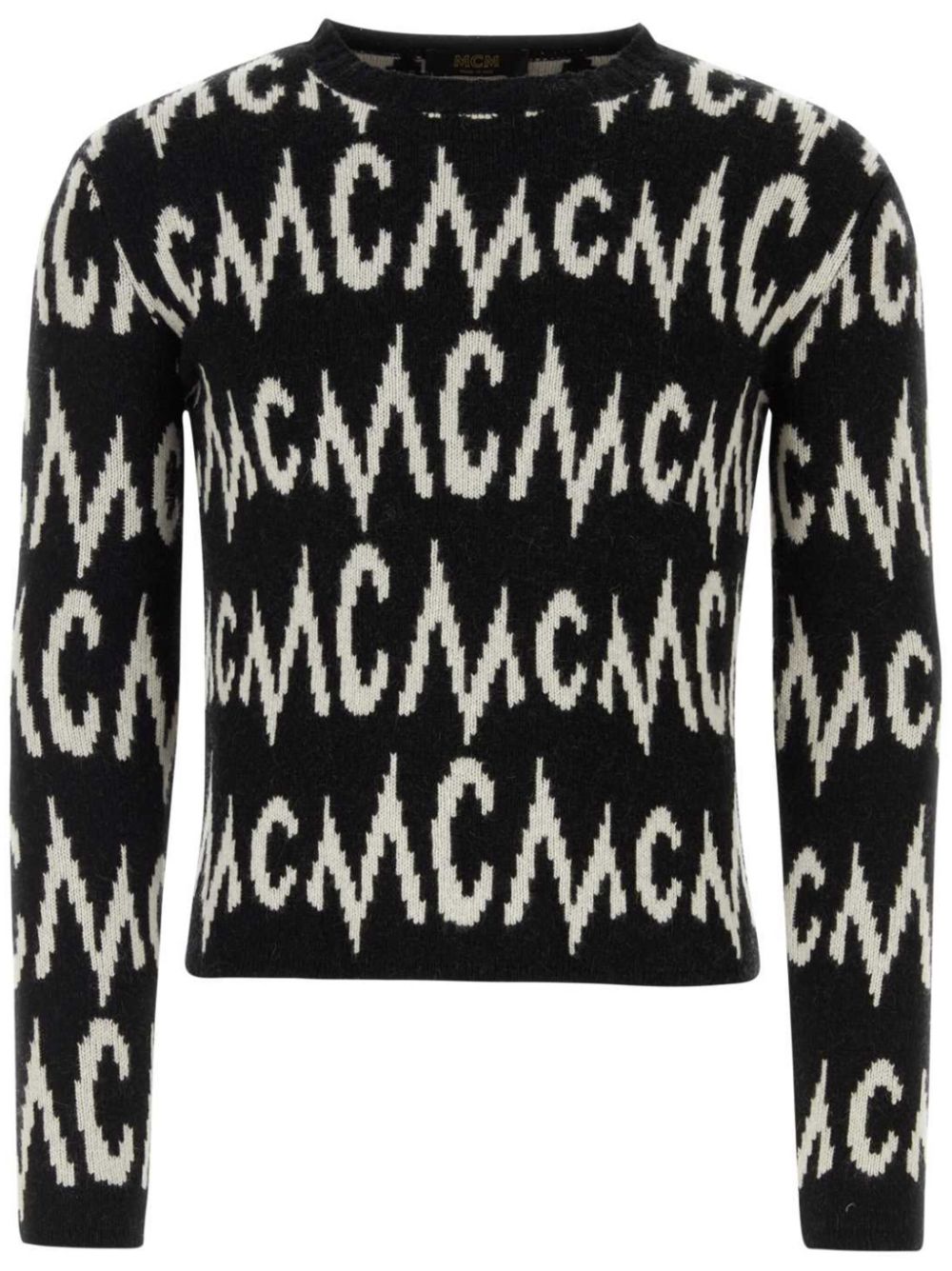 Intarsia-knit logo jumper - Black