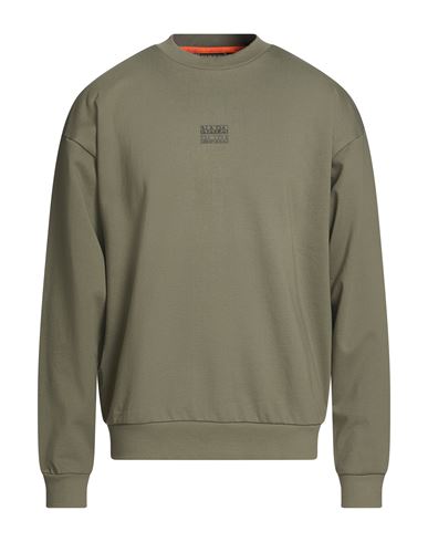 Man Sweatshirt Military green Size L Cotton
