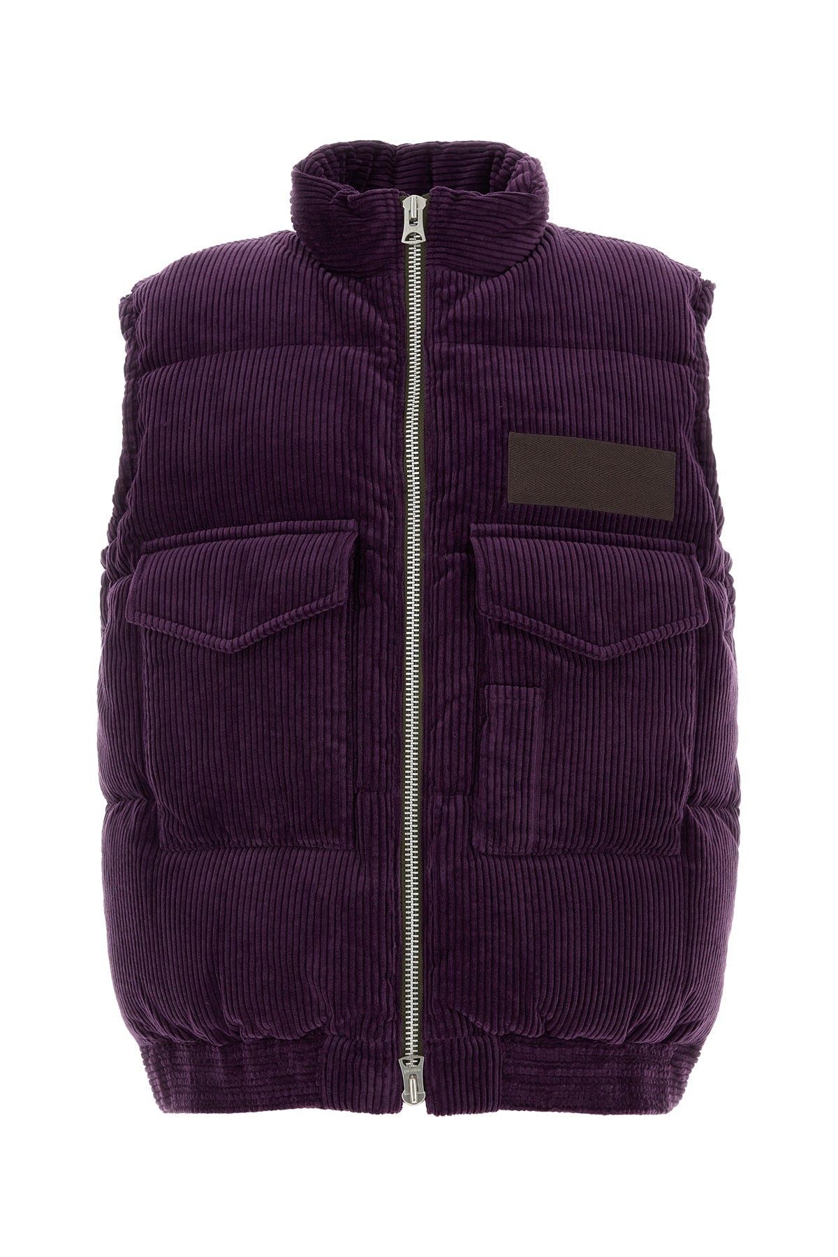 Quilted Corduroy Down Vest — Purple