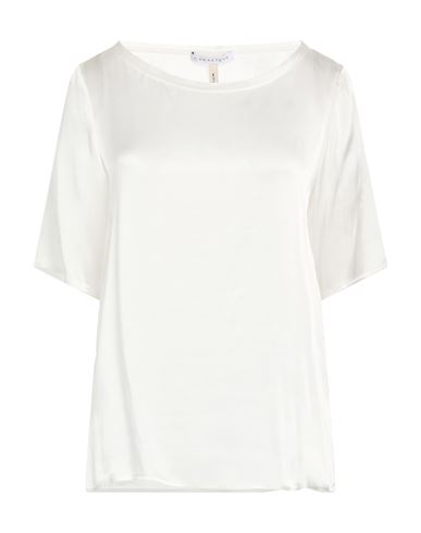 Caractère Woman Top White Size 12 Acetate, Silk