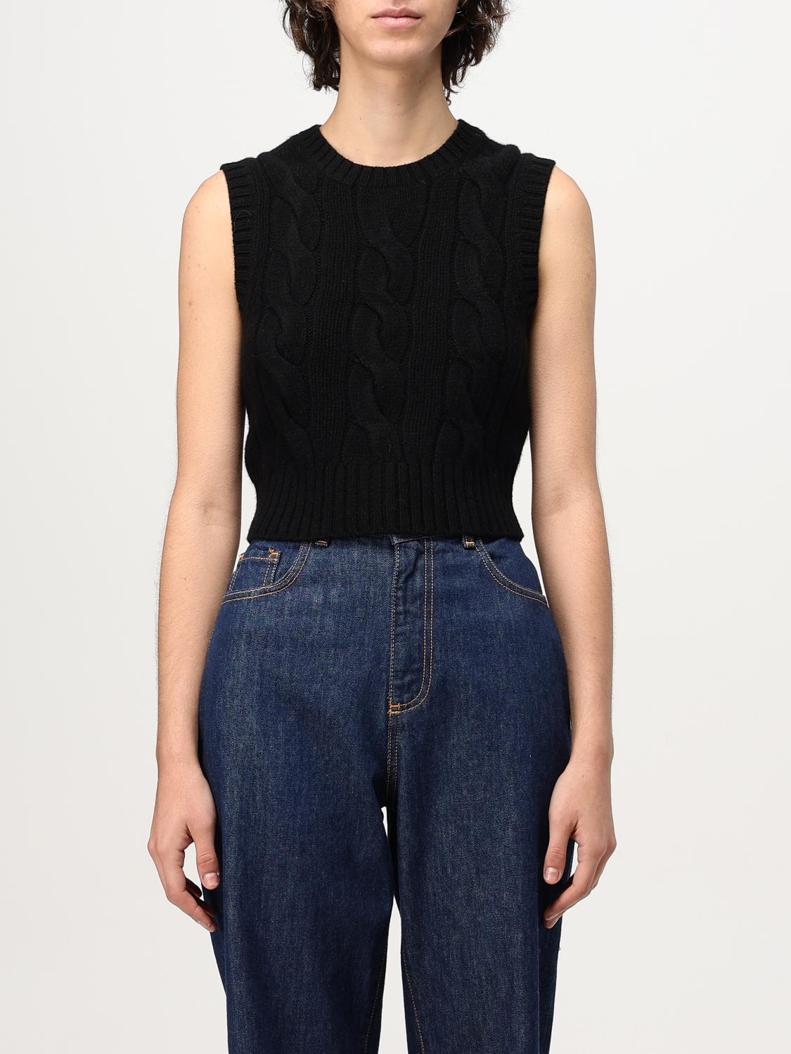 Cable-knit knitted top - Neutrals