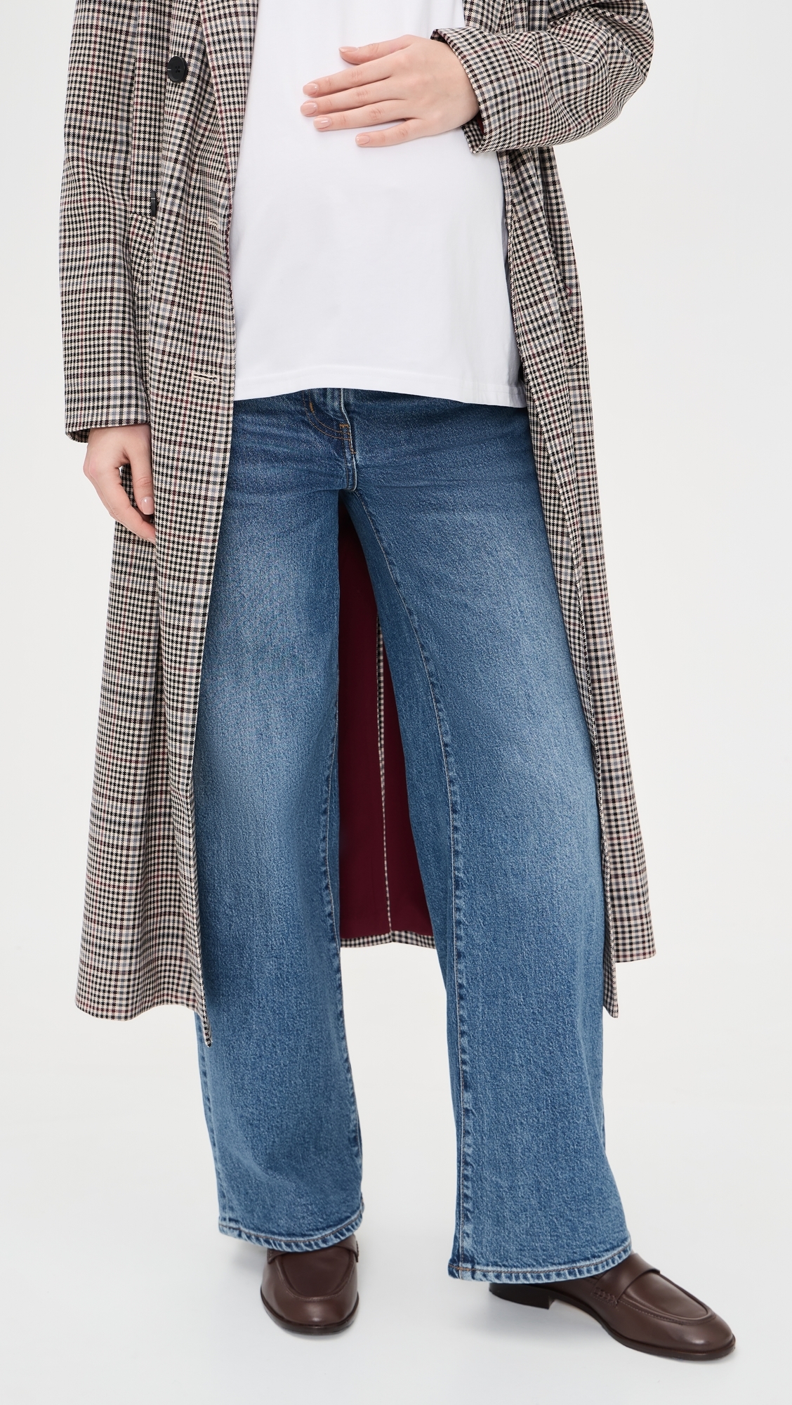 The Relaxed Wide Leg Maternity Jeans True Indigo
