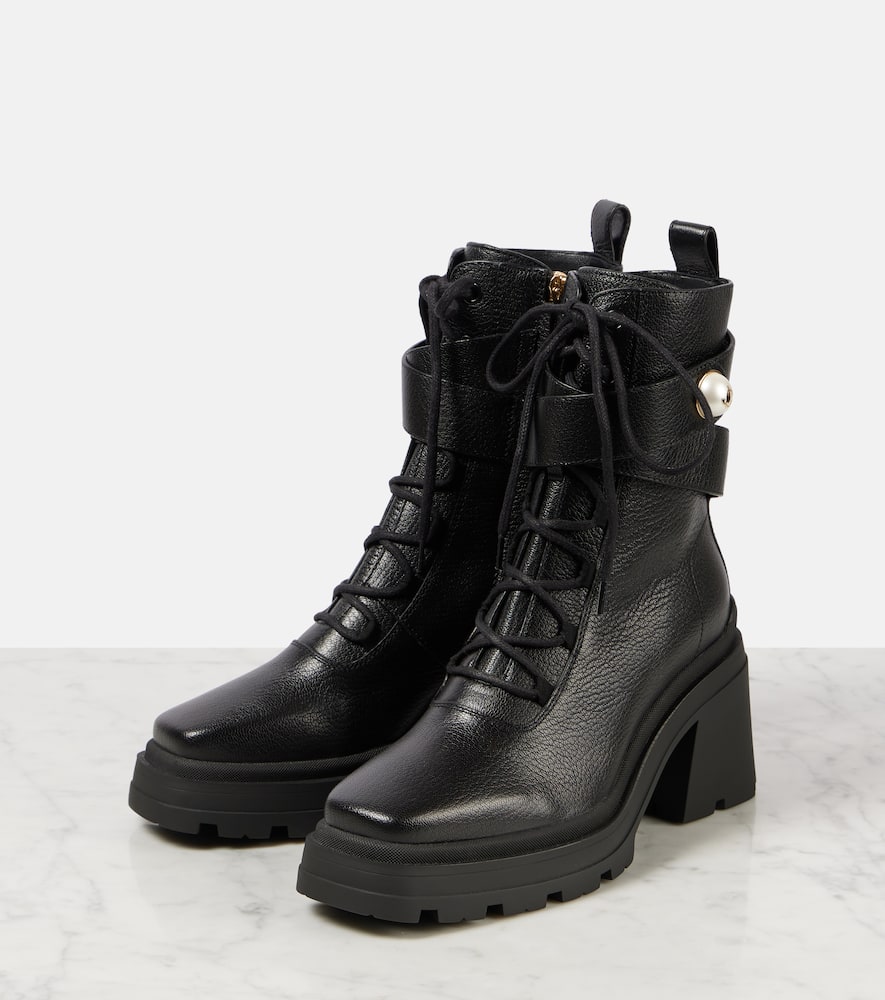 Jimmy Choo Noemi 80 leather combat boots