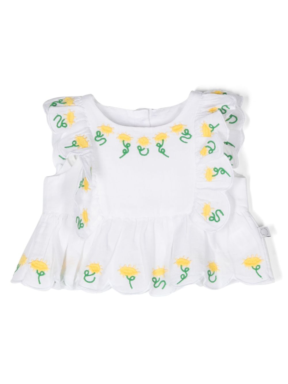Floral-embroidered dress - White