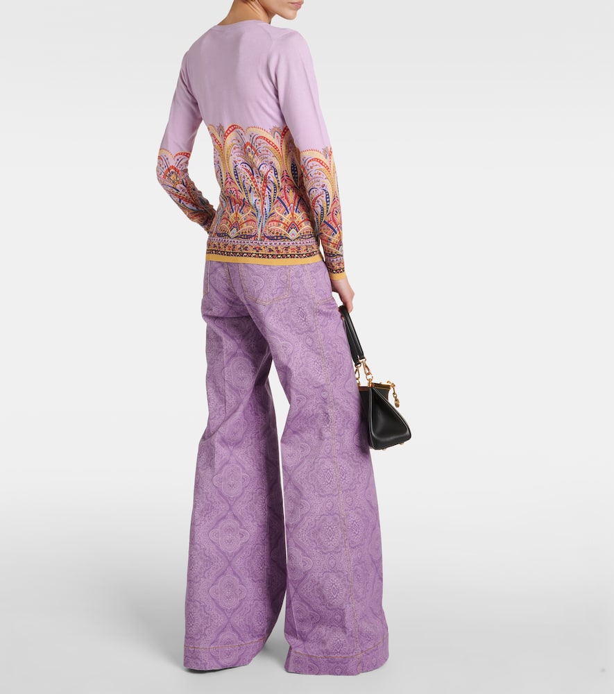 Printed silk-blend sweater