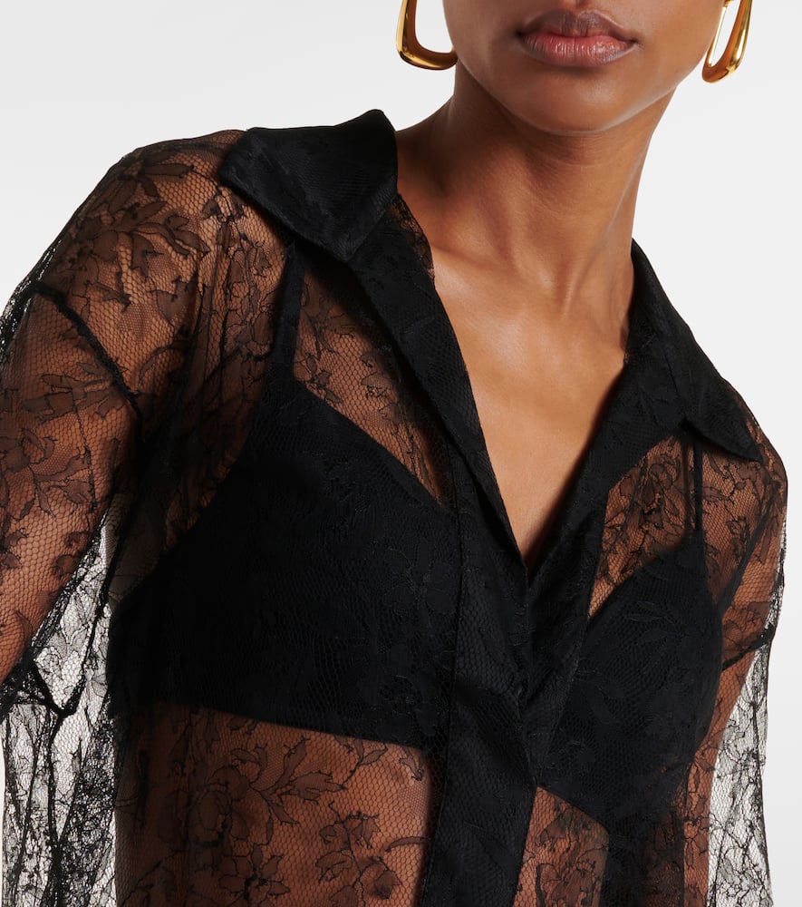 Lucie floral lace silk top