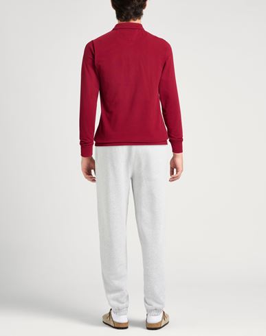 Man Polo shirt Burgundy Size L Cotton, Elastane