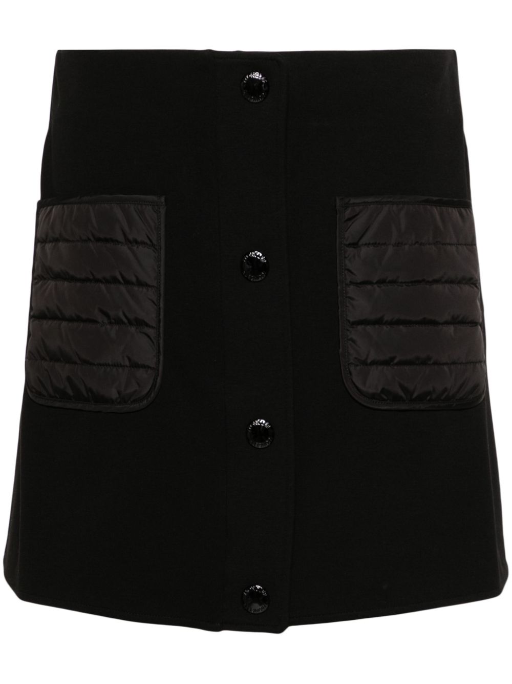 Press-stud mini skirt - Black