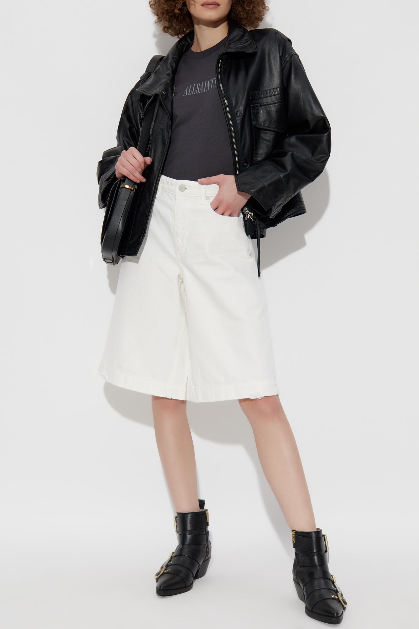 ‘Louie’ Denim Shorts, Women's, White