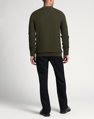 Man Sweater Military green Size 38 Merino Wool