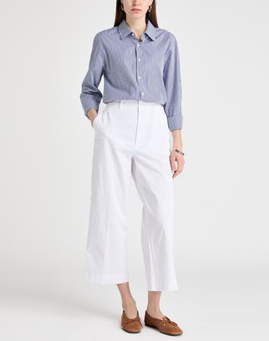 Woman Pants White Size 8 Cotton, Elastane