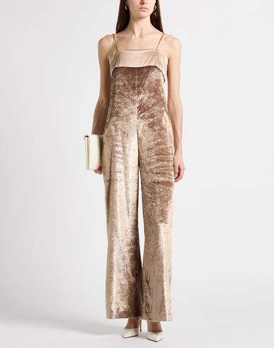Woman Jumpsuit Sand Size 12 Polyester