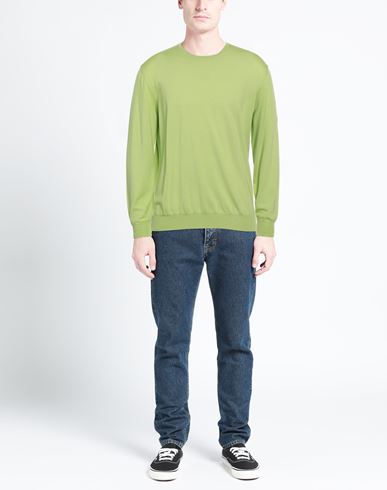 Man Sweater Lime green Size 38 Merino Wool, Silk, Cashmere
