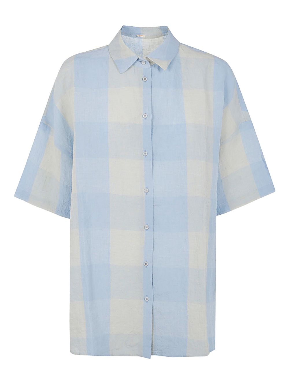 Check-patterned short-sleeve shirt - Brown