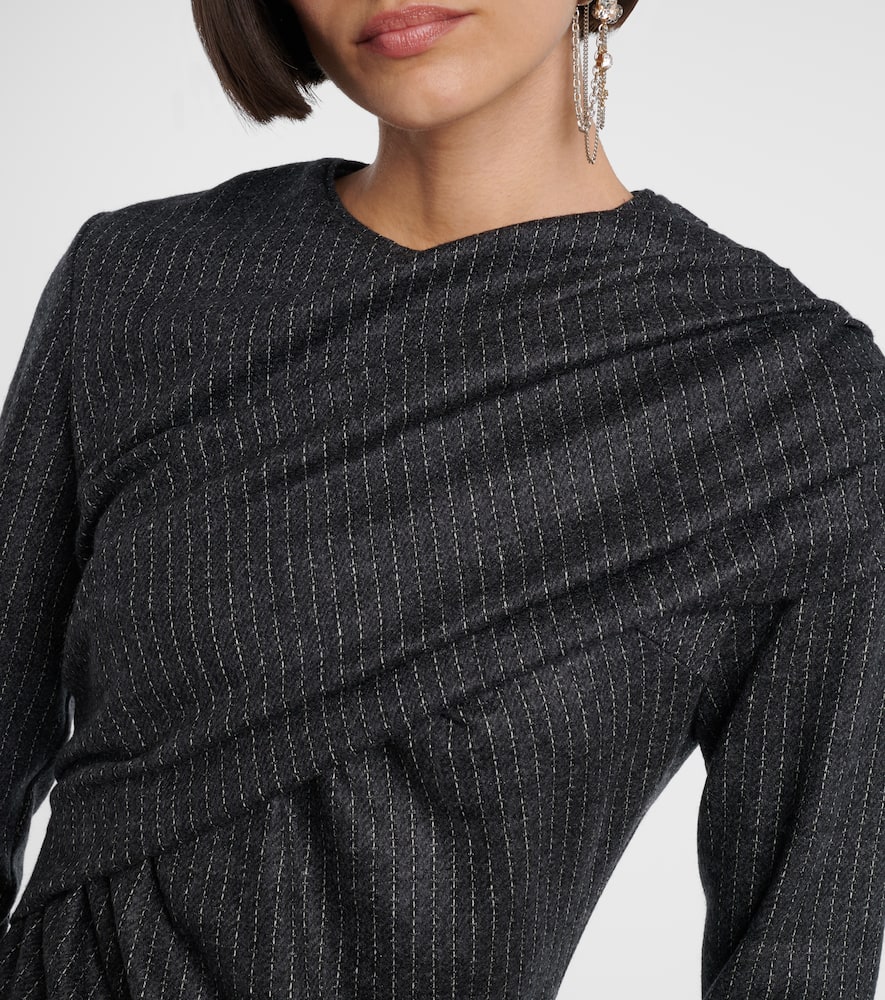 Asna chalk stripe wool and cotton top