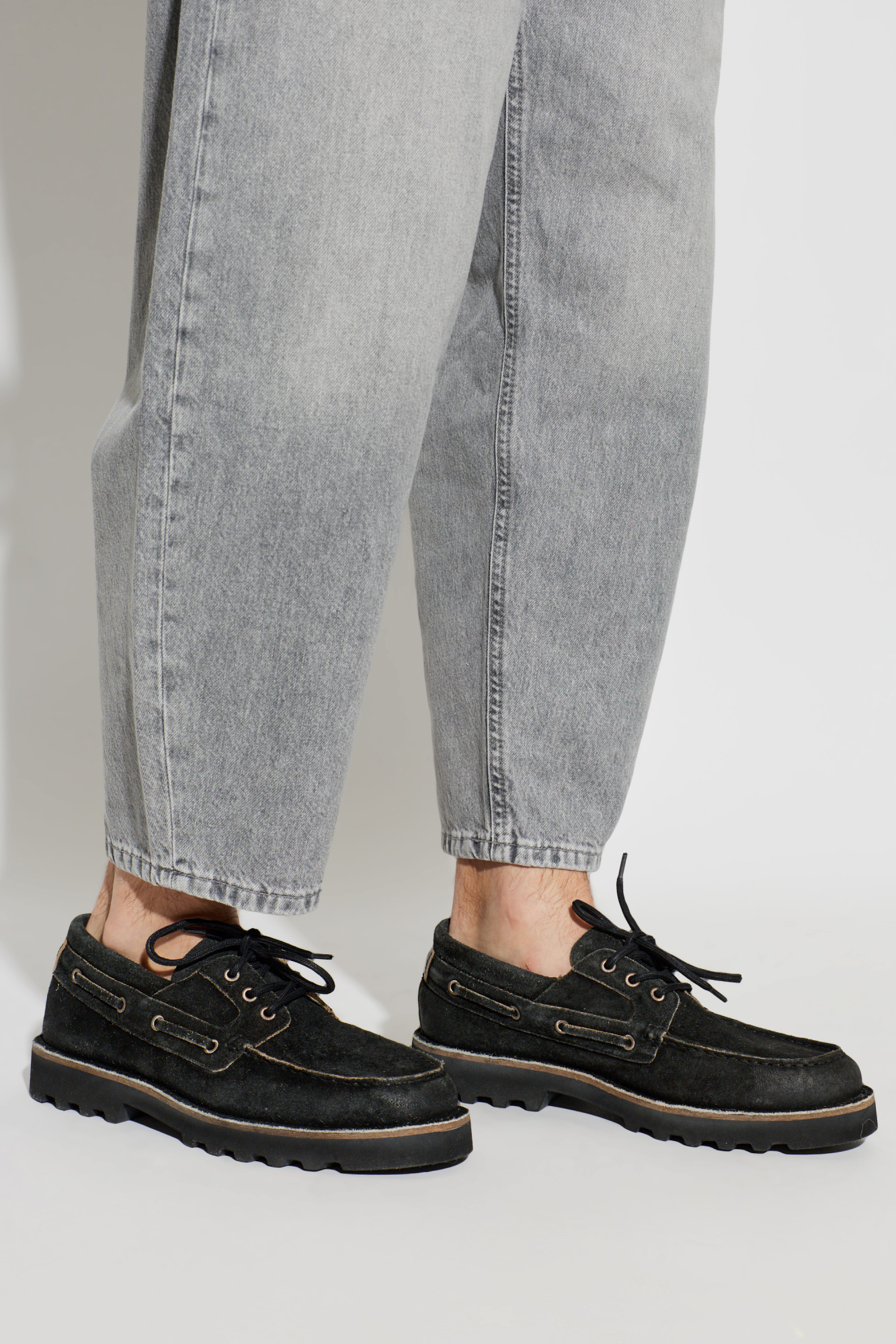 ‘Skiff’ Leather Shoes, Men's, Grey