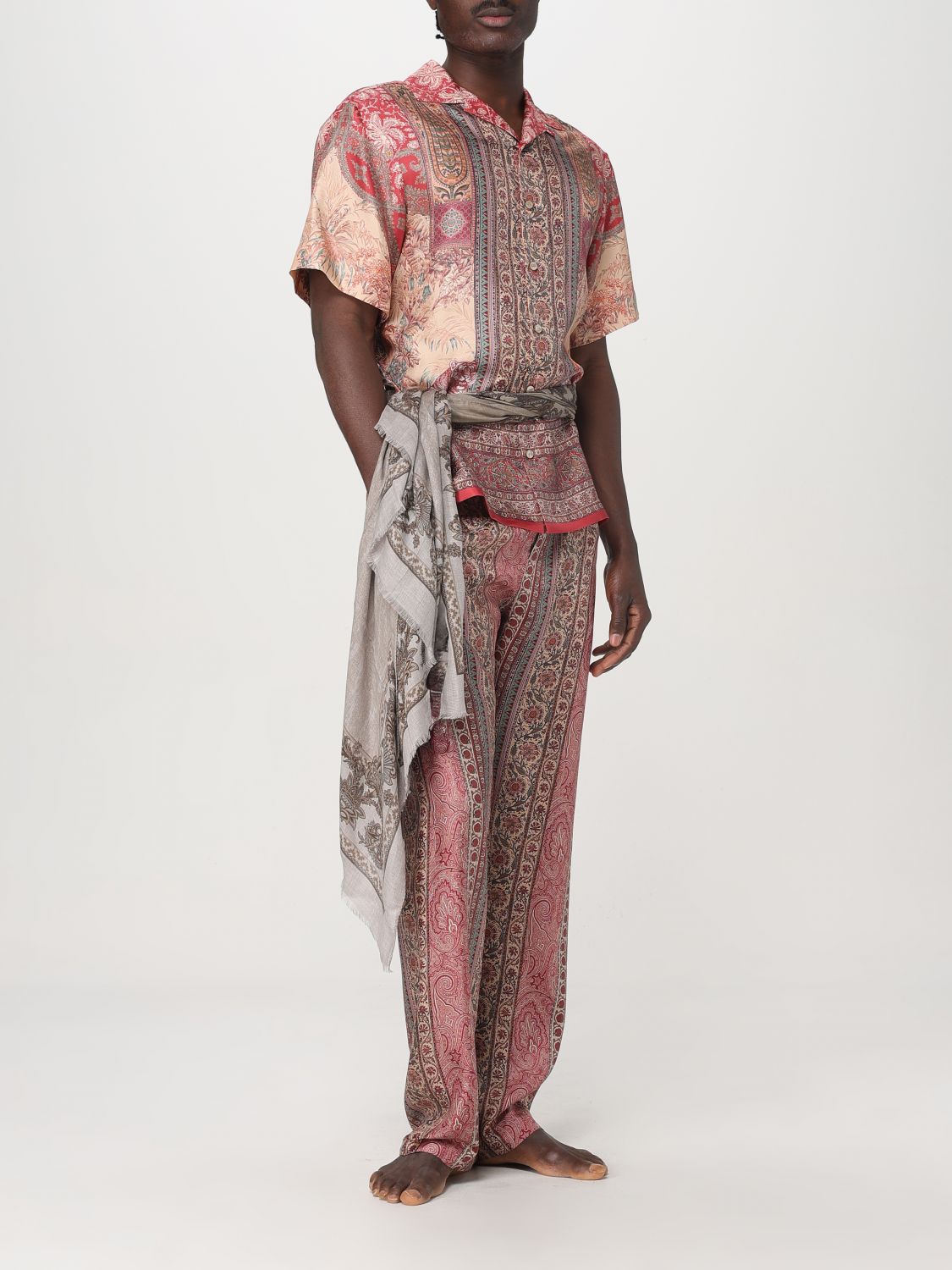 Paisley-print shirt - Neutrals