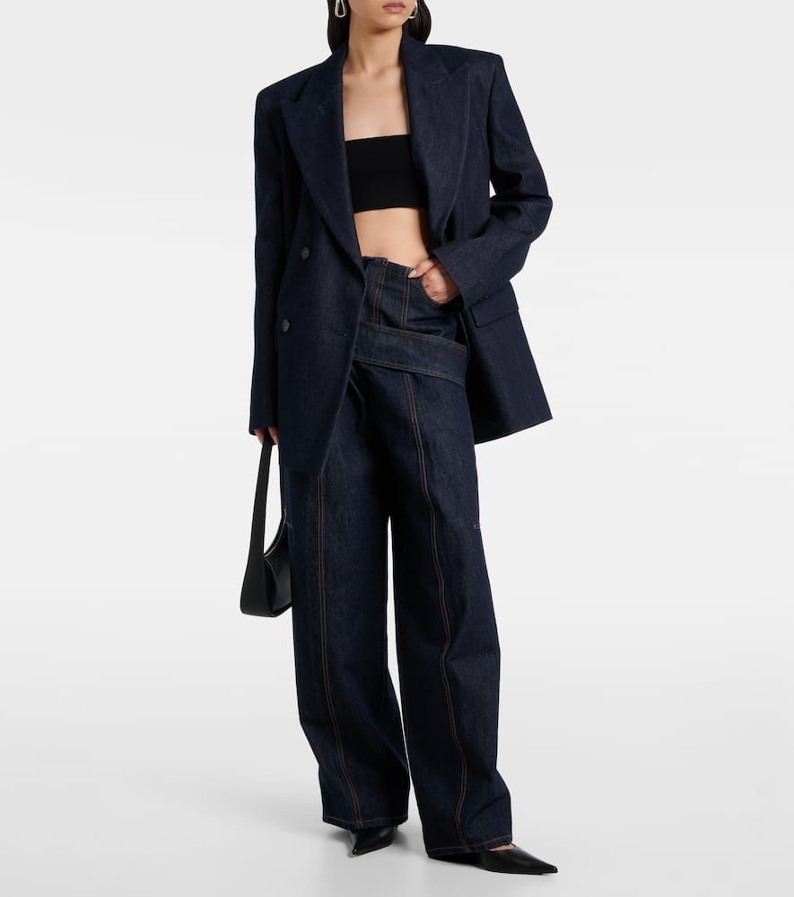 Runway low-rise wide-leg jeans