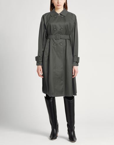 Woman Overcoat & Trench Coat Dark green Size 8 Cotton, Polyester