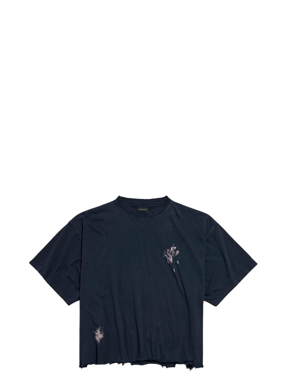 Balenciaga Women's Ss Cropped T-Shirt in Black | Size 1 | 783399TSVD5 Color 1041