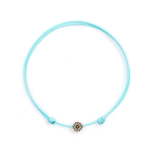 Lucky Sunflower Surgical Steel Pendant Length Adjustable Knot Anklet