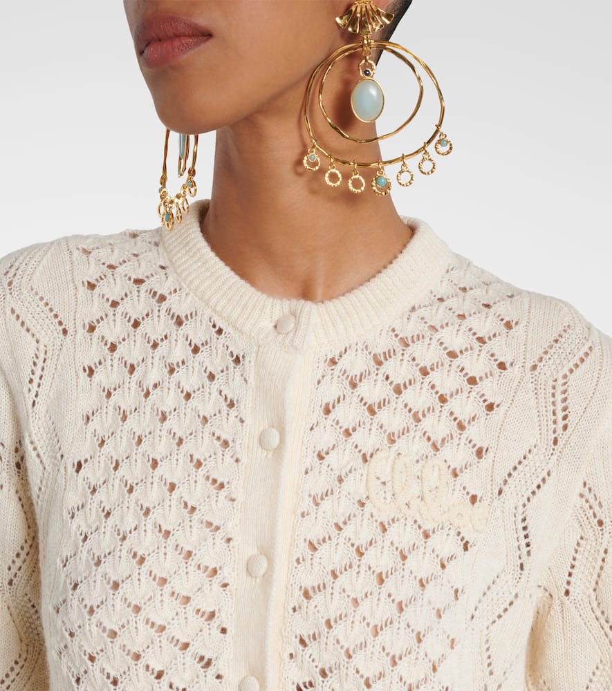 Chloé Crochet cotton, wool and silk cardigan