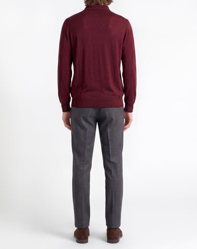 Man Sweater Burgundy Size 38 Merino Wool