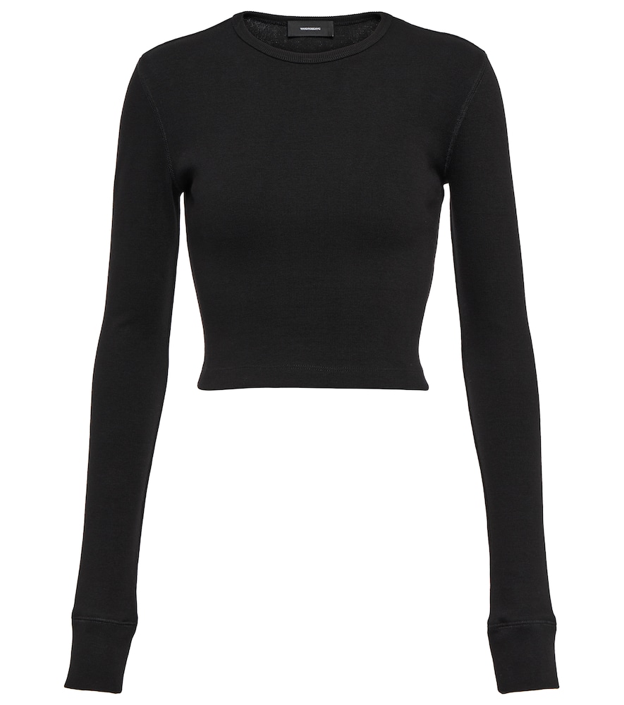 X Hailey Bieber HB cotton-blend jersey crop top