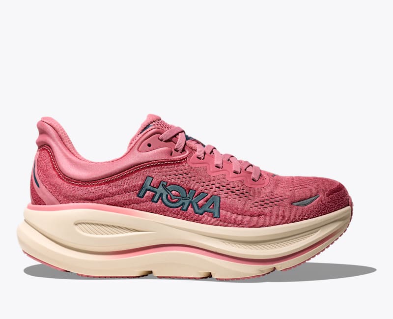 HOKA Women's Bondi 9 Shoes in Lingonberry/Cranberry