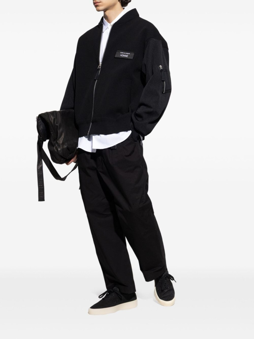 Black Front Zip Bomber