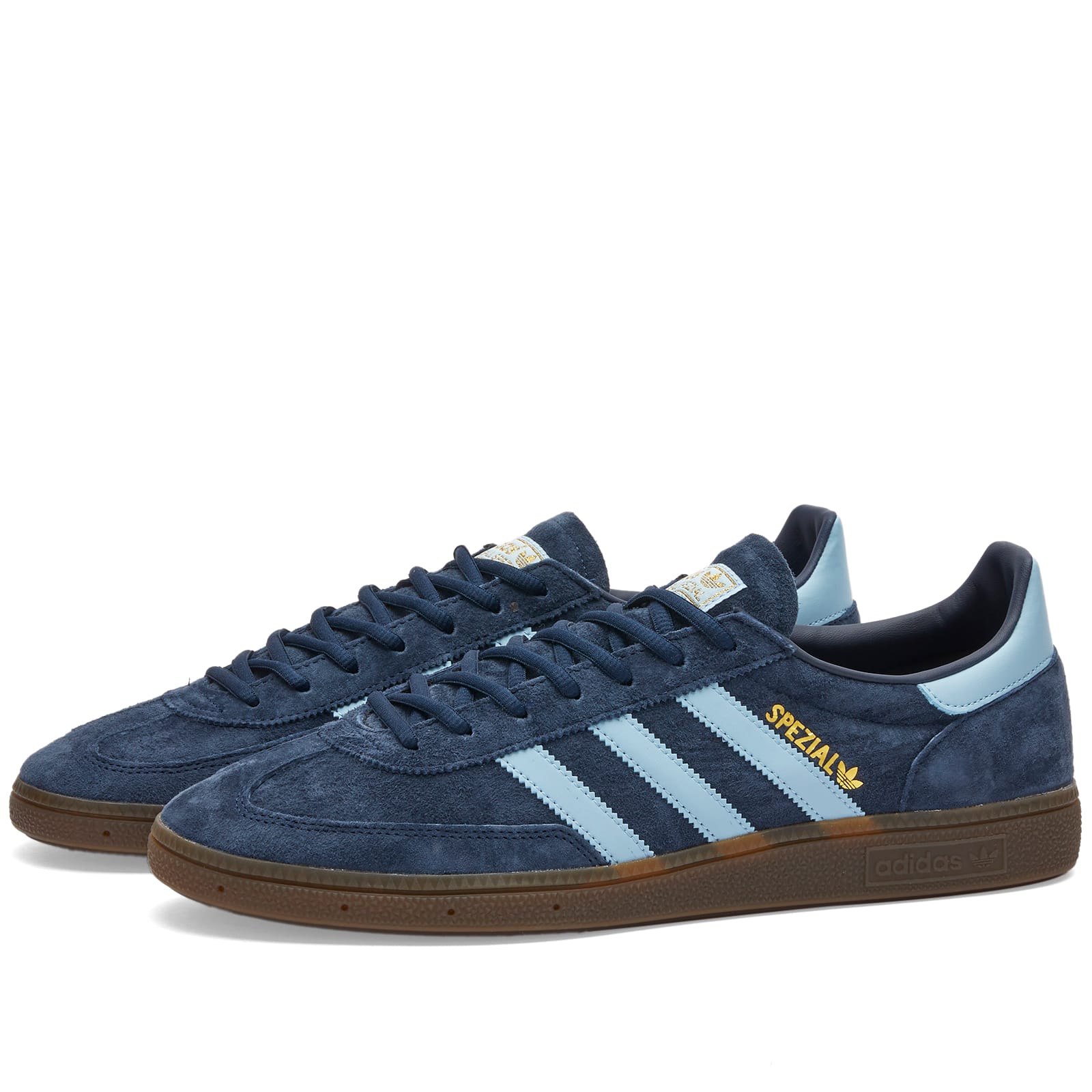 Handball Spezial Sneakers in Collegiate Navy/Sky/Gum, Size UK 9