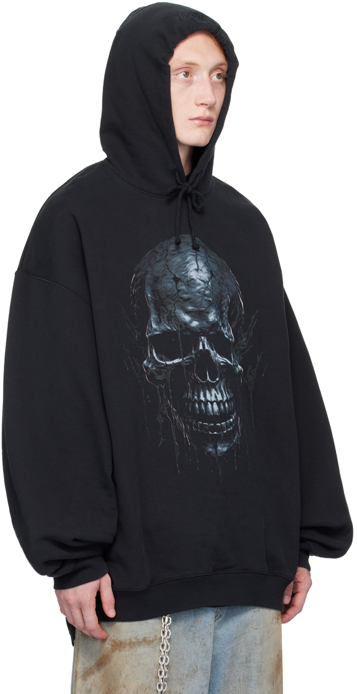 VETEMENTS Black Skull Metal Hoodie