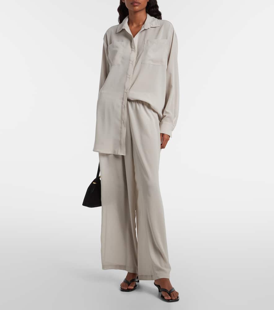 Mika sheer wide-leg pants