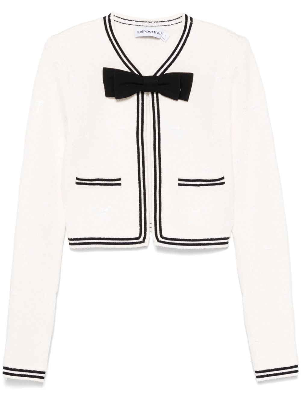 Bow-jacquard jacket - Neutrals