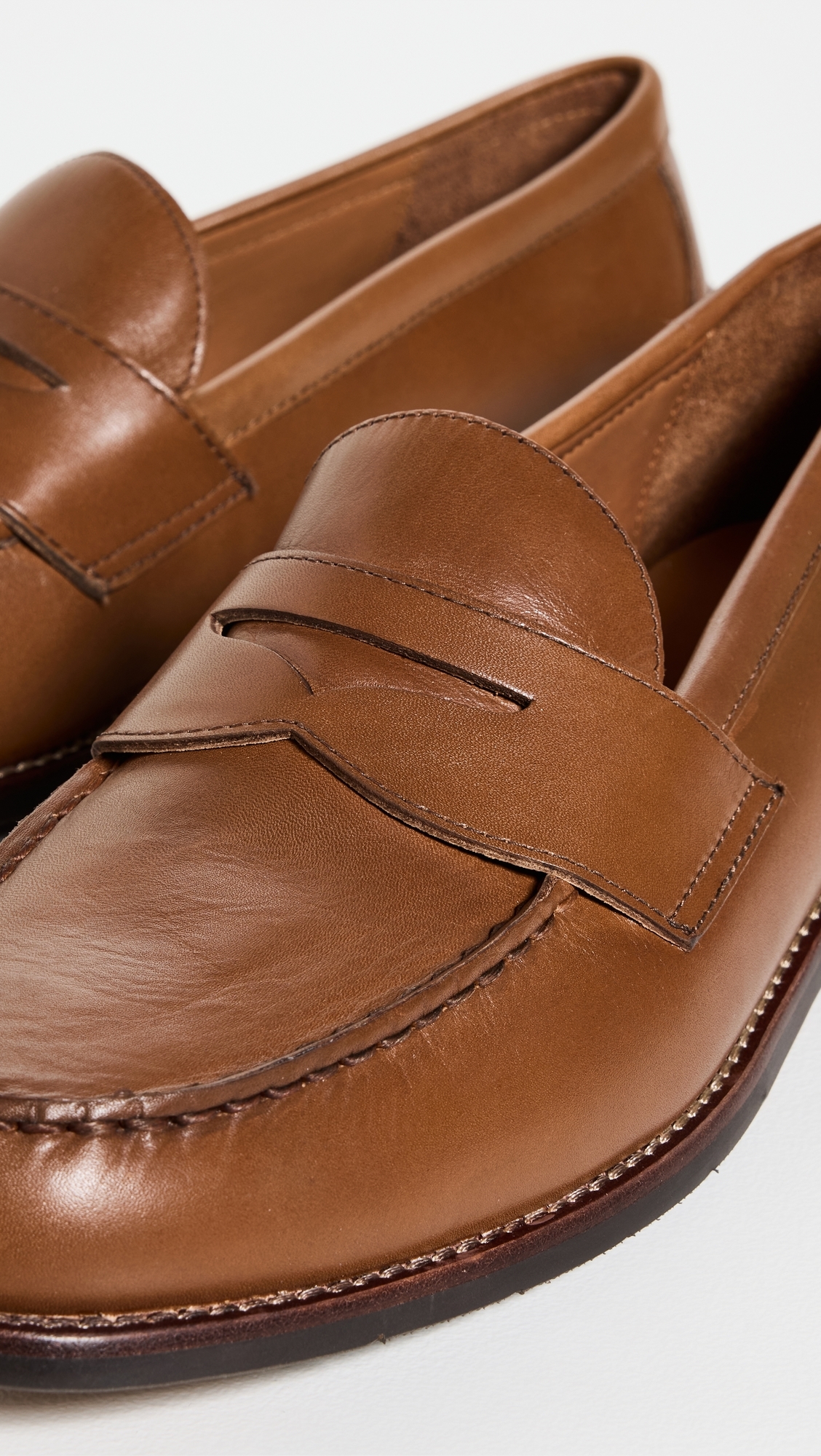 Alston Leather Penny Loafers Tan