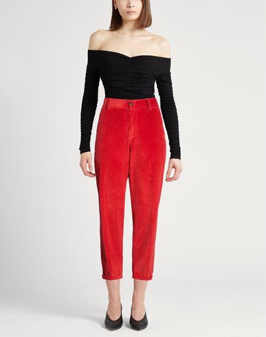 Woman Pants Brick Size 29 Cotton, Elastane