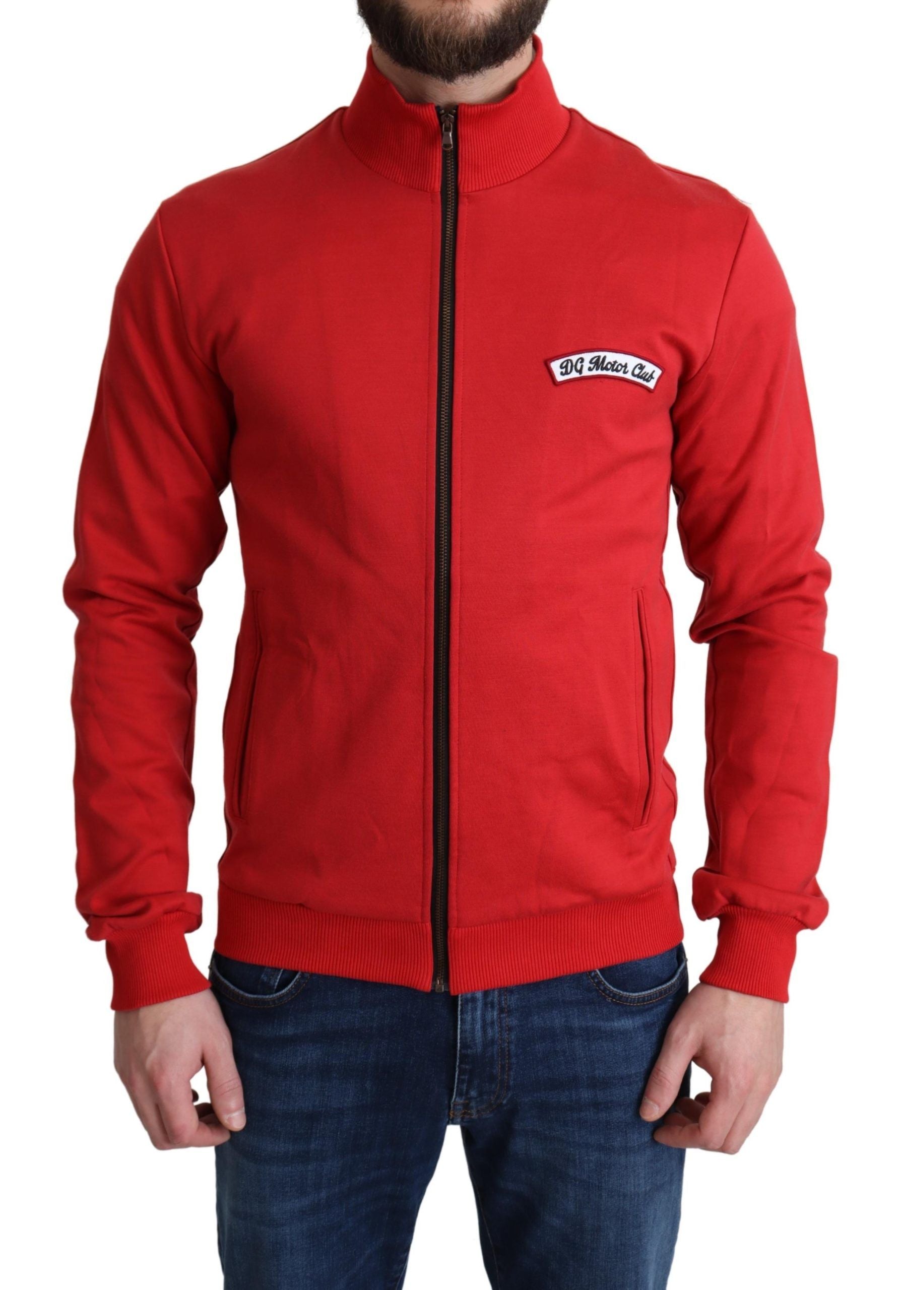Logo-Embroidered Cardigan — Red