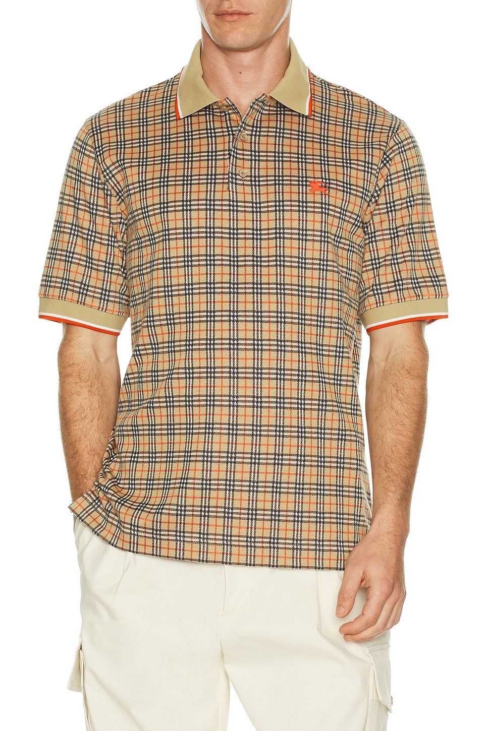 Burberry Pelham Check Polo in Sand Ip Check - Brown. L also in M, XL/1X, XXL/2X