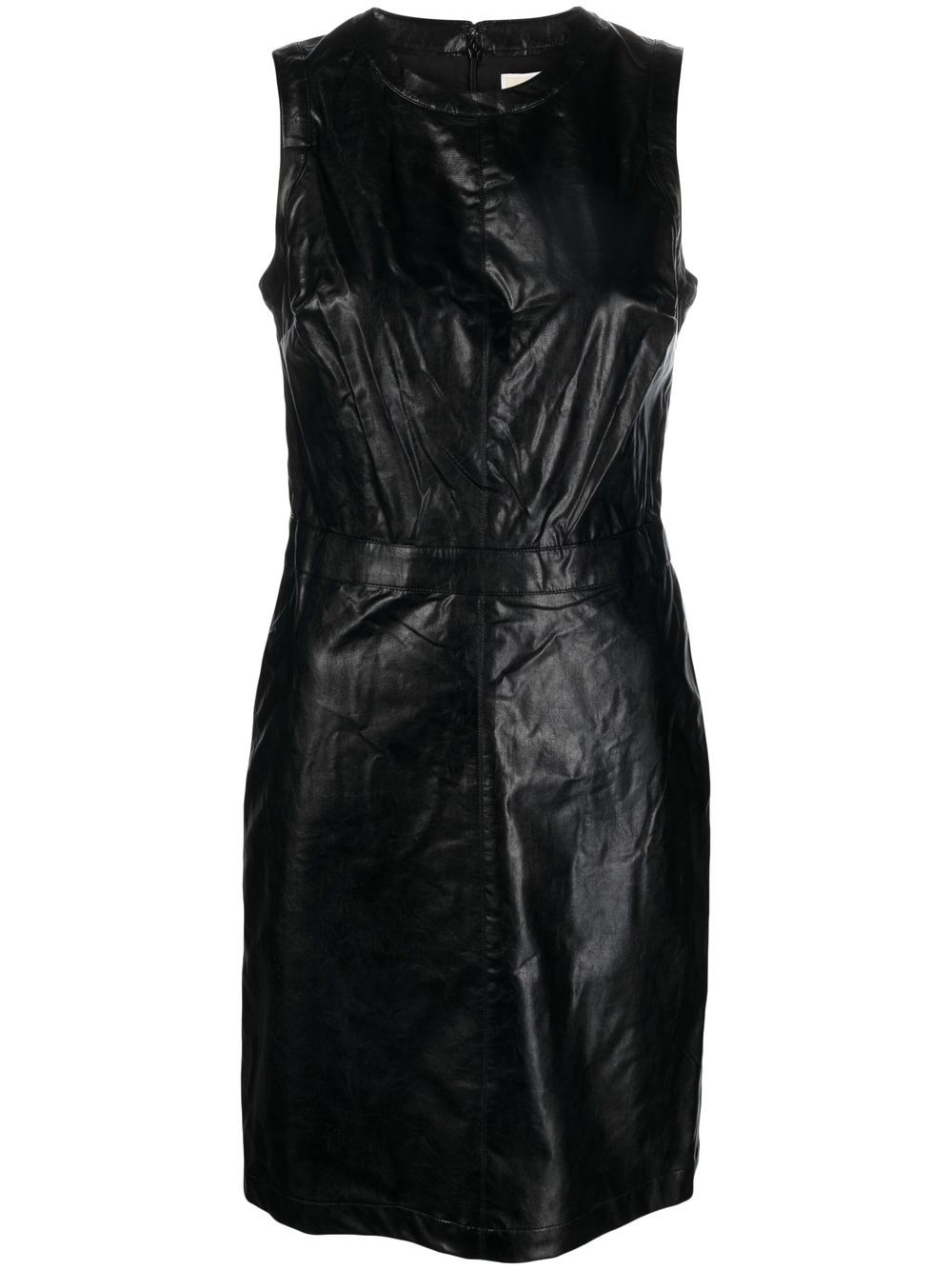 Faux leather mini dress - Black