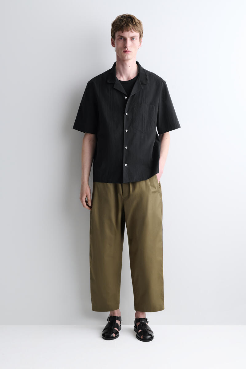 Camp-Collar Cotton Shirt
