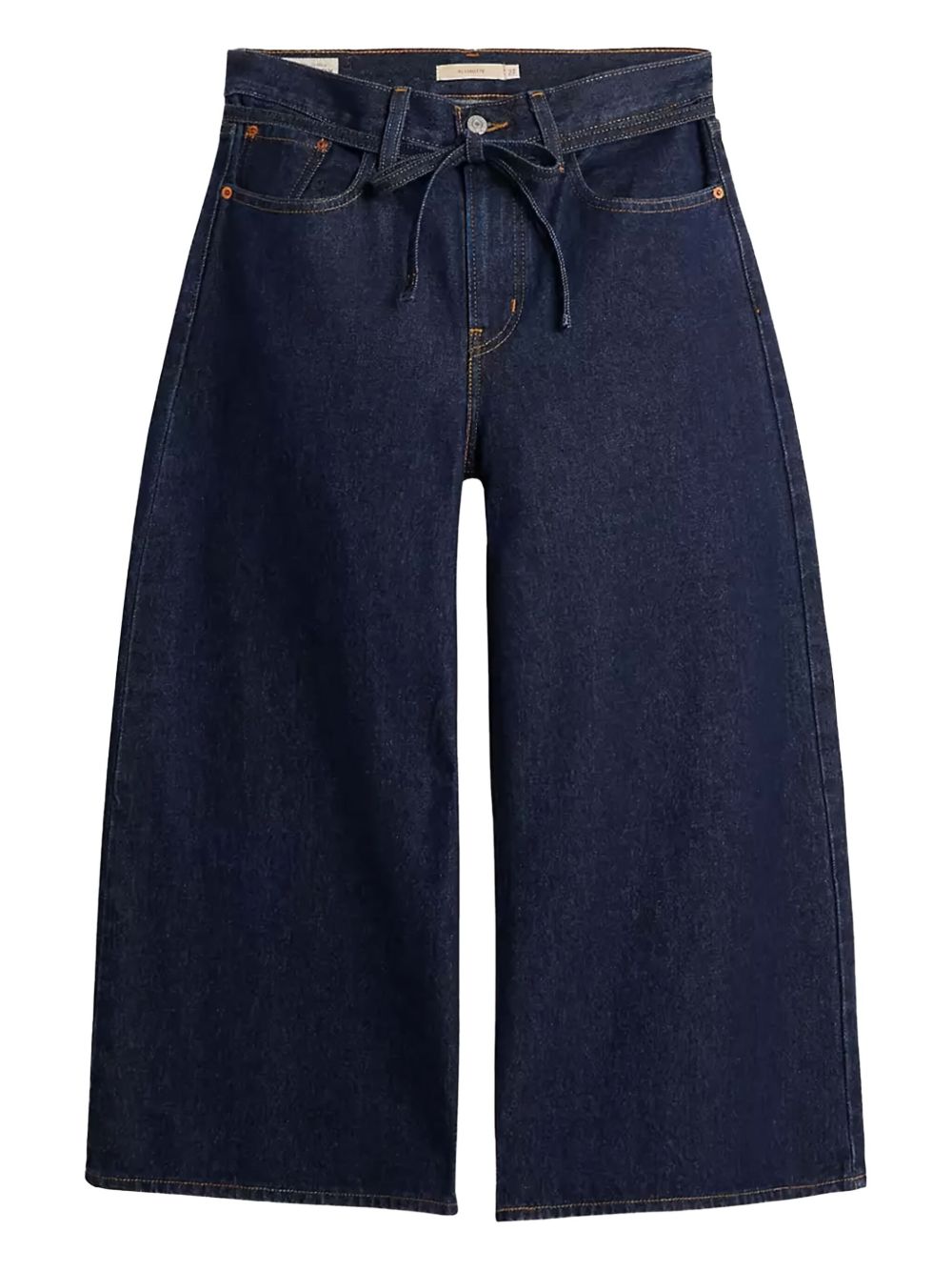 Tie-waist cropped jeans - Blue