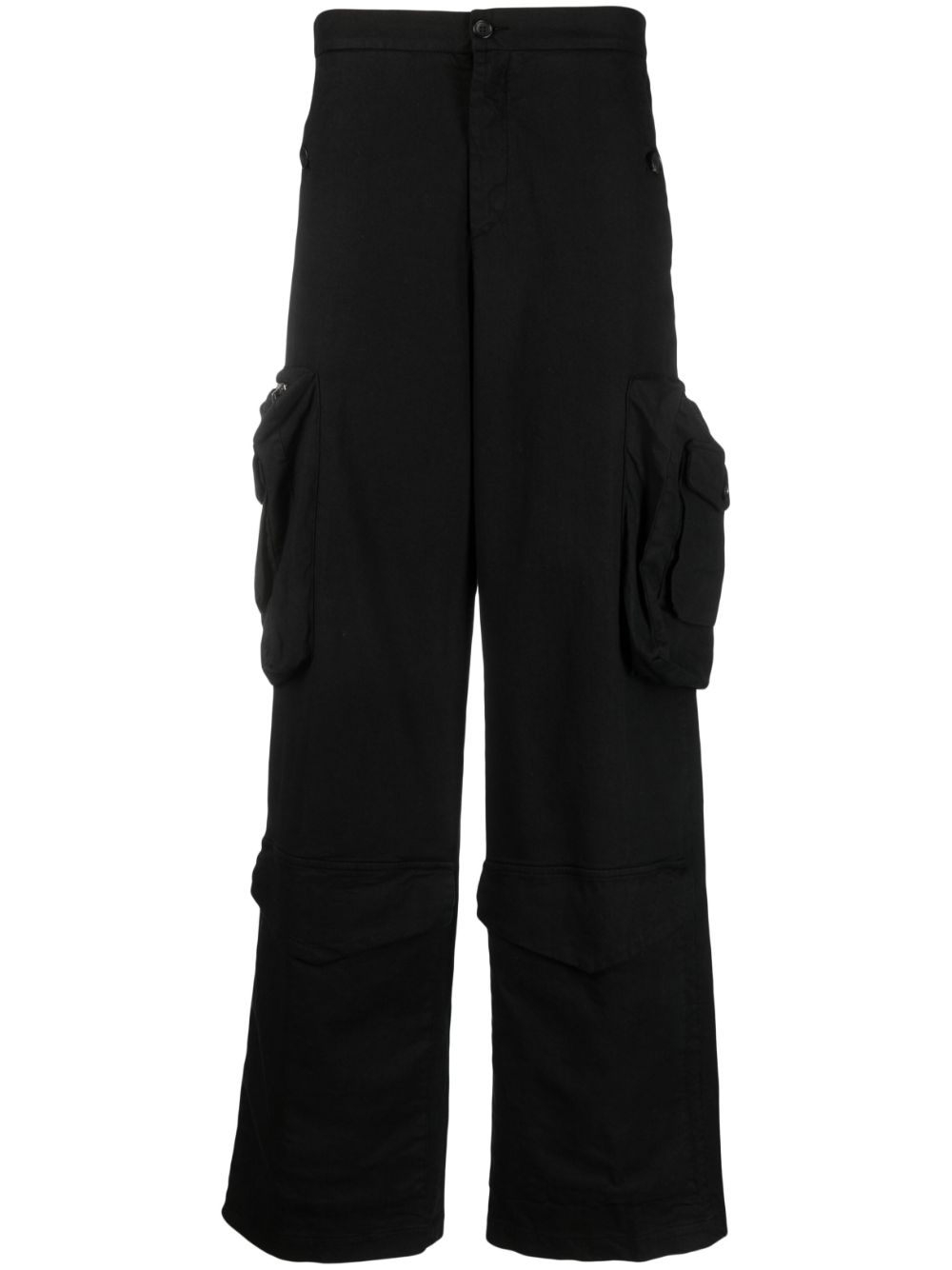Wide-leg cargo trousers - Black