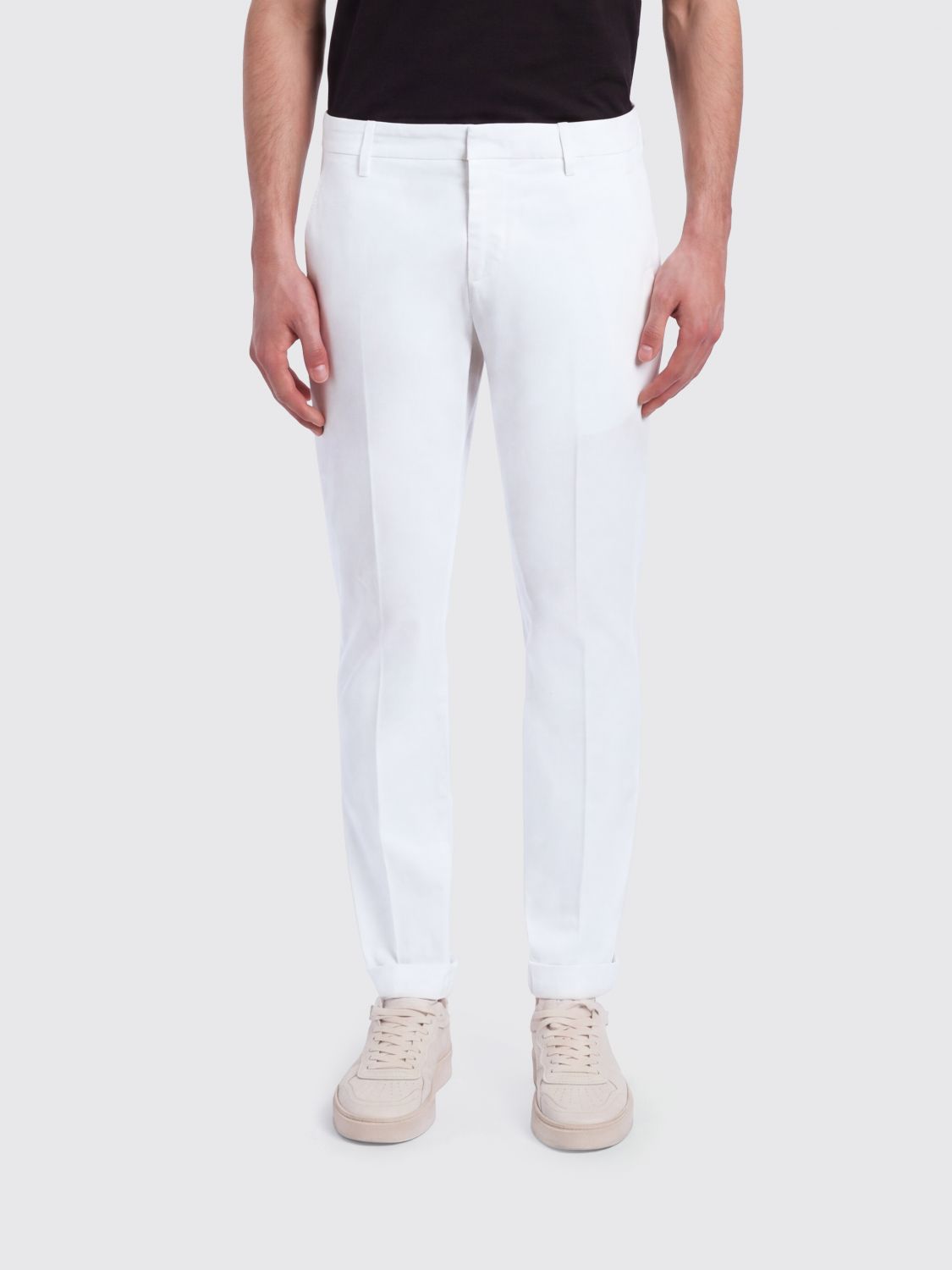 Pressed-crease four-pocket chinos - Neutrals