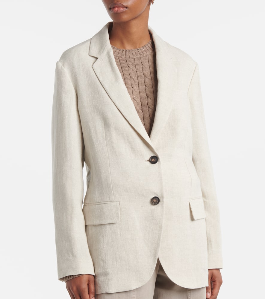 Linen-blend blazer