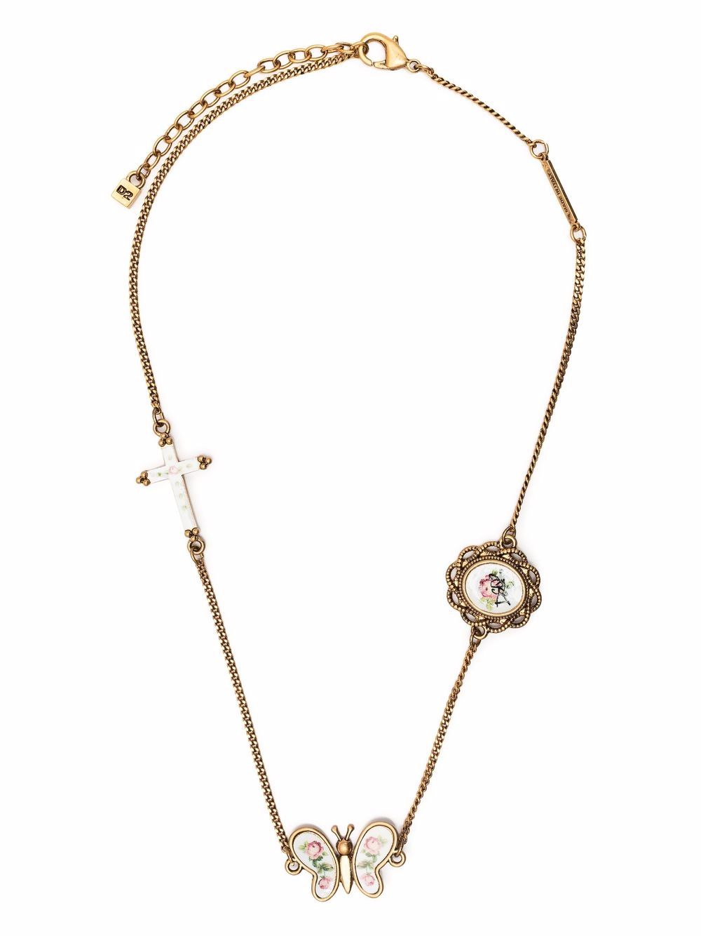 Chain-link charm necklace - Gold