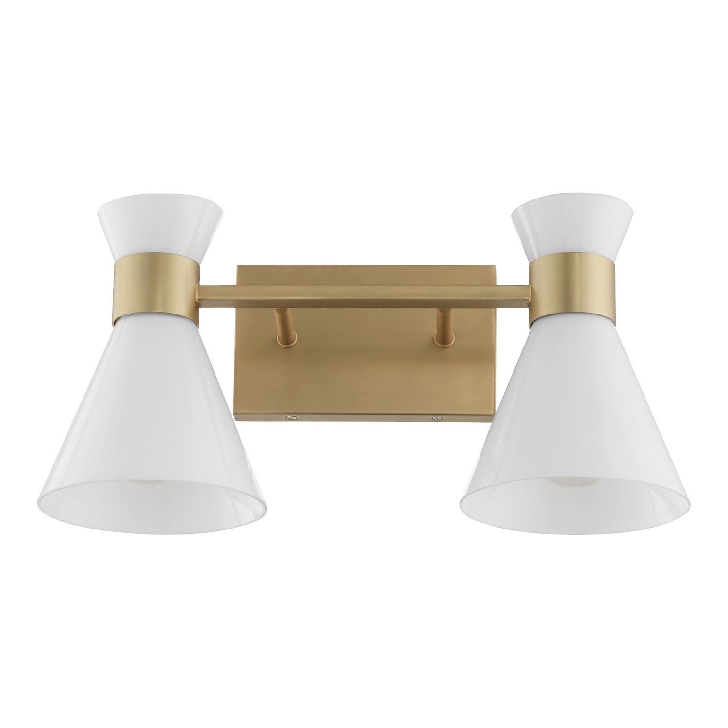 Aged Brass Gloss Opal Two Light Vanity from the Beldar Collection