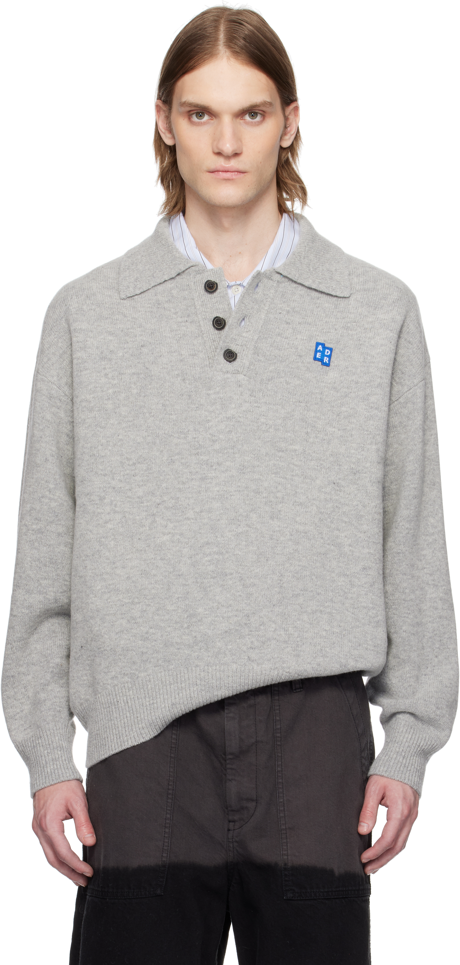 ADER error Gray Sig; TRS Tag Knit 02 Polo